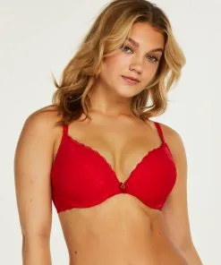 Vorgeformter Bügel-Push-up-BH Maya - Rot
