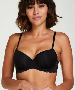 Vorgeformter Bügel-BH Angie Mit Spitze - Schwarz