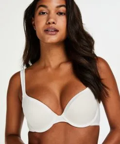 Vorgeformter Bügel-BH, Satin Fleece - Weiß -Unterwäschegeschäft 169210 2