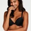 Vorgeformter Bügel-BH, Satin Fleece - Schwarz