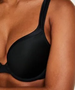 Vorgeformter Bügel-BH, Satin Fleece - Schwarz -Unterwäschegeschäft 169212 2