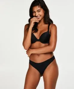 Vorgeformter Bügel-BH, Satin Fleece - Schwarz -Unterwäschegeschäft 169212 3