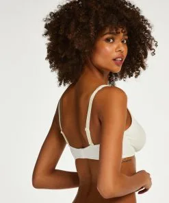 Nicht-vorgeformter Bügel-BH Satin Fleece - Weiß -Unterwäschegeschäft 169213 4