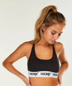 HKMX Sport-BH The Crop Logo Level 1 - Schwarz