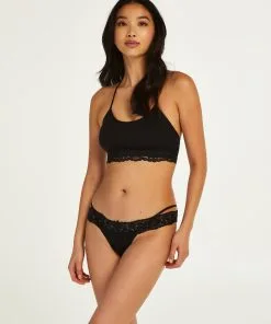 Extra Niedriger V-String Elliena - Schwarz