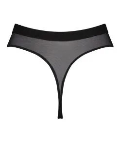 Hoch Ausgeschnittener, Nahtloser String Mesh - Schwarz -Unterwäschegeschäft 194294 6