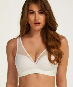 Vorgeformter BH Ohne Bügel Mesh - Weiß