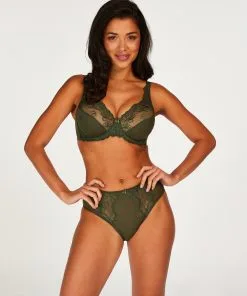 Hochgeschnittener Slip Diva - Grün