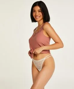 Hoch Ausgeschnittener String Lyla - Weiß