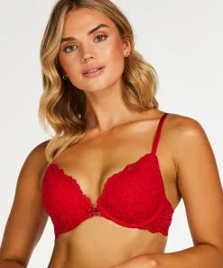 Vorgeformter Push-up Bügel-BH Rose - Rot