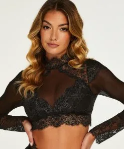Bralette Langärmlig Cynthia - Schwarz
