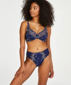 Hochgeschnittener Slip Diva - Blau