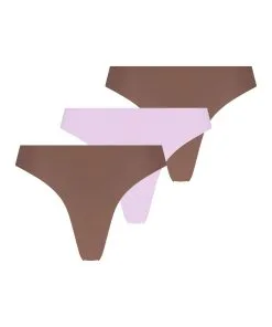 3er-Pack String Invisible Stripe Fishnet - Braun -Unterwäschegeschäft 200814 5