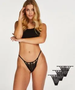 3er-Pack String Maxime - Schwarz