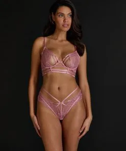 Unwattierter Longline Bügel-BH Roxanne - Rosa -Unterwäschegeschäft 201010 3