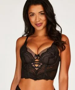 Wattierter Longline-Bügel-BH Kimberly - Schwarz -Unterwäschegeschäft 201103 1