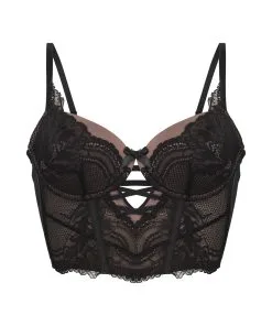 Wattierter Longline-Bügel-BH Kimberly - Schwarz -Unterwäschegeschäft 201103 5