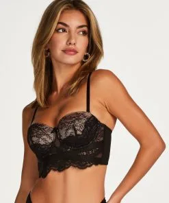 Vorgeformter Strapless-Longline-Bügel-BH Bellatrix - Schwarz