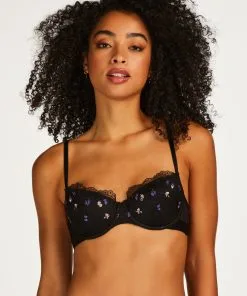 Wattierter Bügel-BH Violet - Schwarz