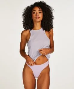 Hoch Ausgeschnittener String Invisible - Lila