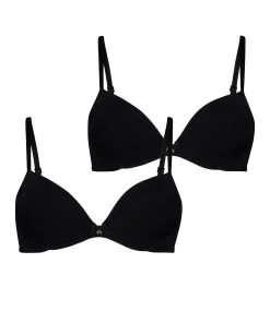 Doppelpack Vorgeformter Bügel-BH - Schwarz -Unterwäschegeschäft 203100 5